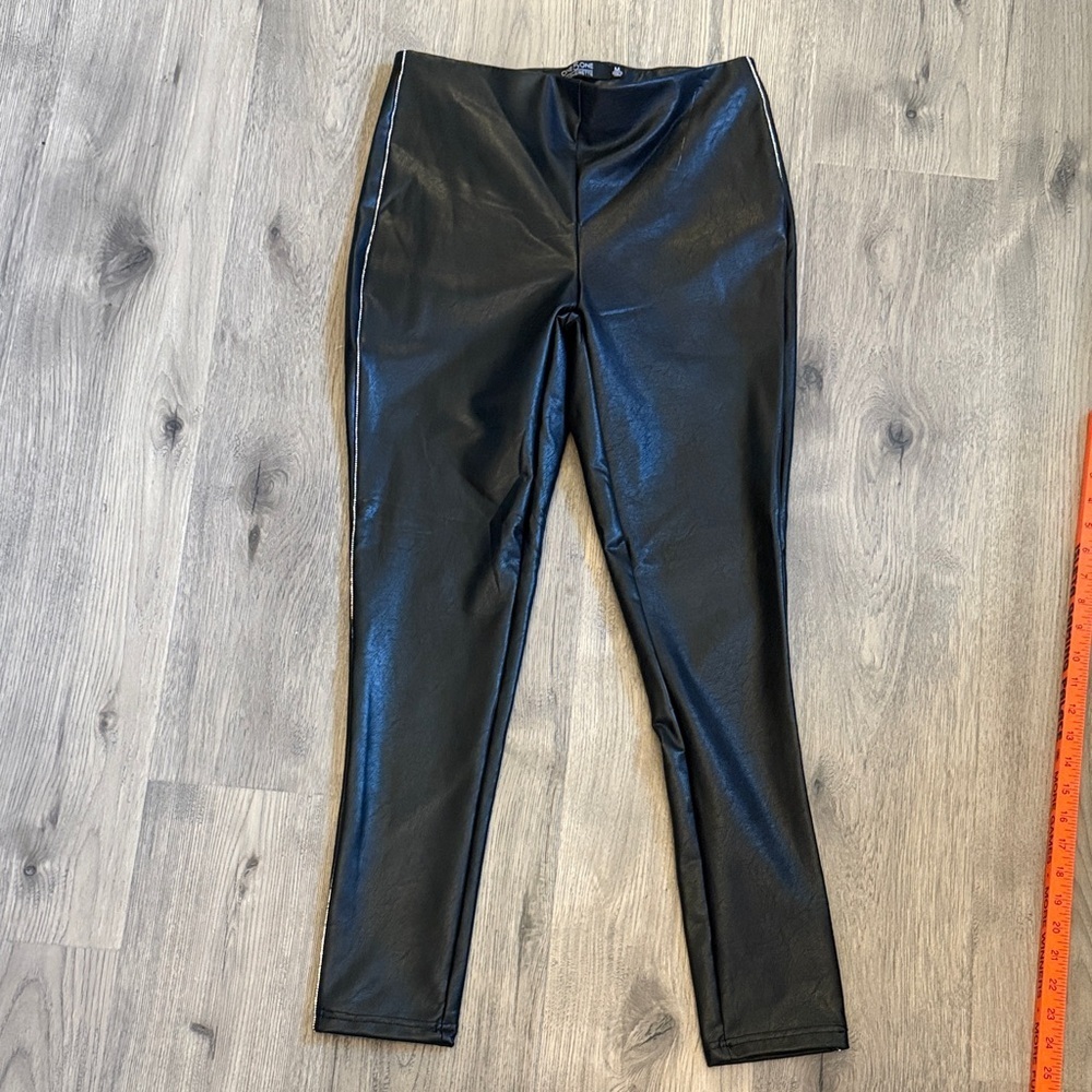 One 5 One Black Leatherette Pants